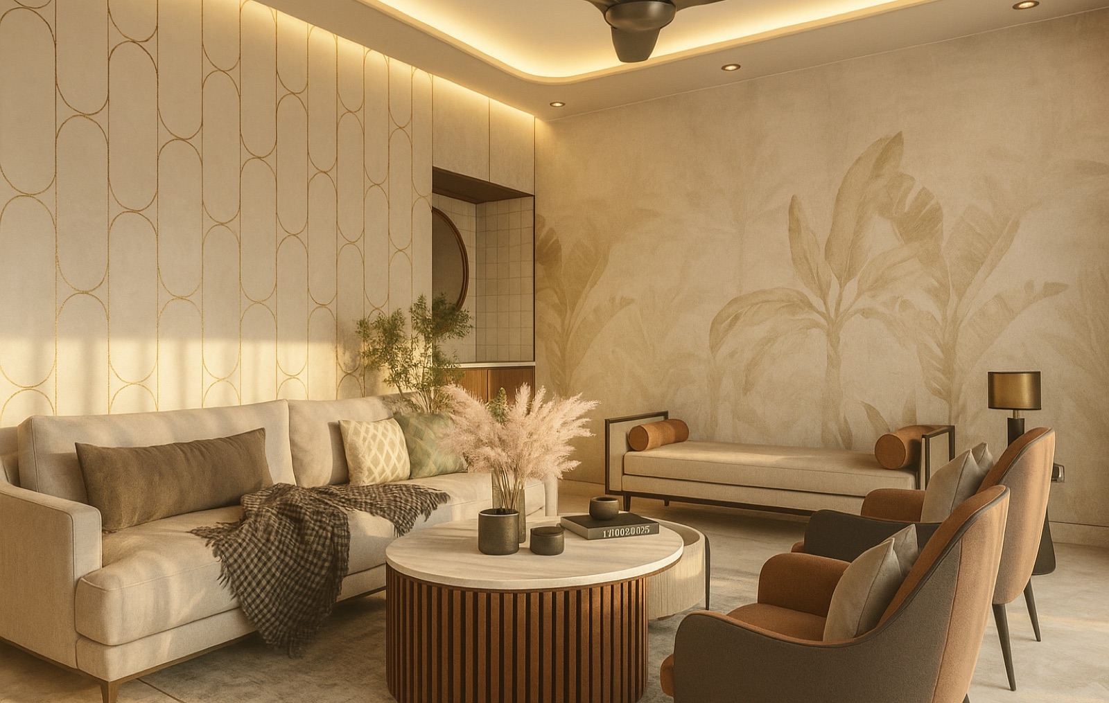 Modern living room designed as per vastu principles
